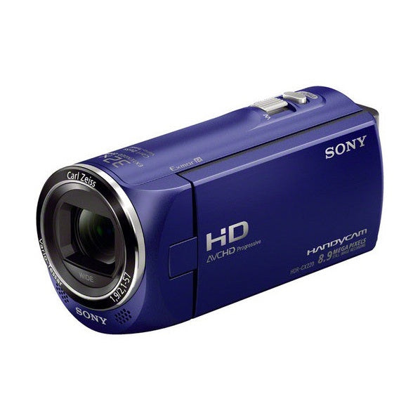ClubCamera.com blue Sony HDR-CX220 camcorder with Carl Zeiss lens and glossy finish