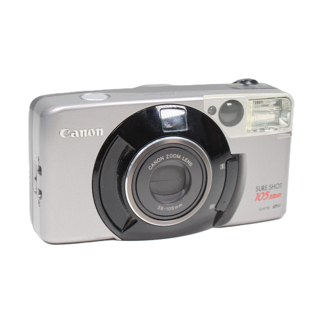 ClubCamera.com Canon Sure Shot 105 Zoom compact profile side angle shot