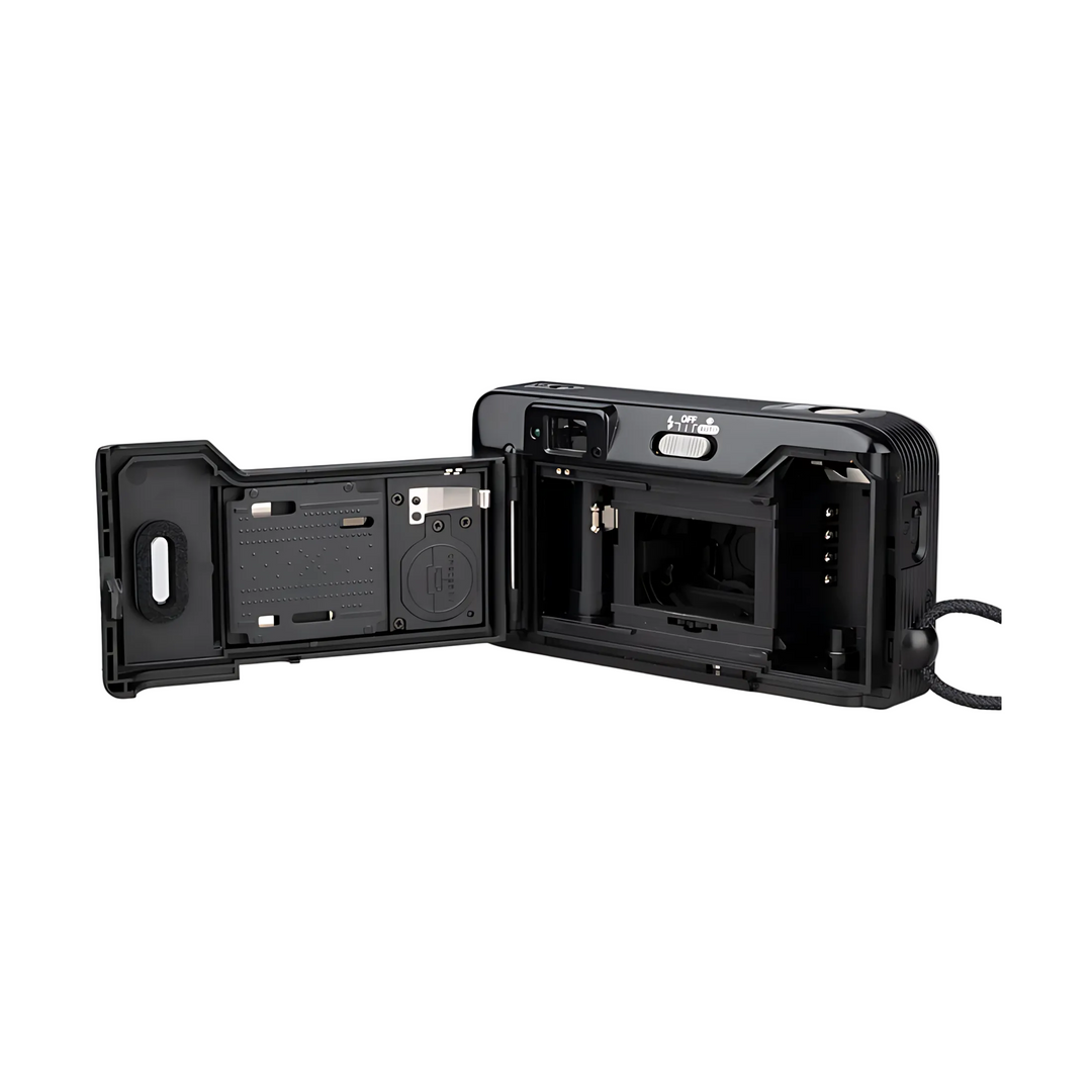 Canon Sure Shot TELEMAX film camera back view with open compartment and CANON logo at ClubCamera.com
