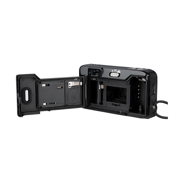 Canon Sure Shot TELEMAX film camera back view with open compartment and CANON logo at ClubCamera.com