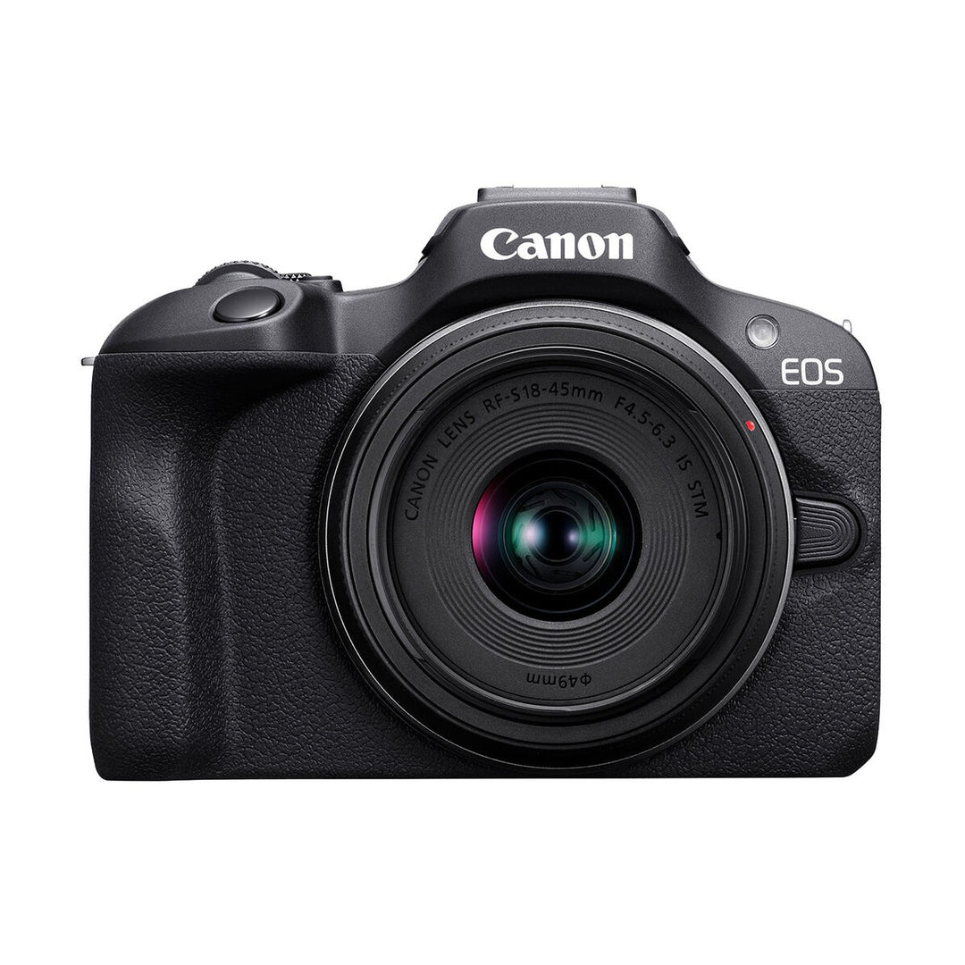 Canon EOS R100 Mirrorless Camera with 18-45mm Lens - front