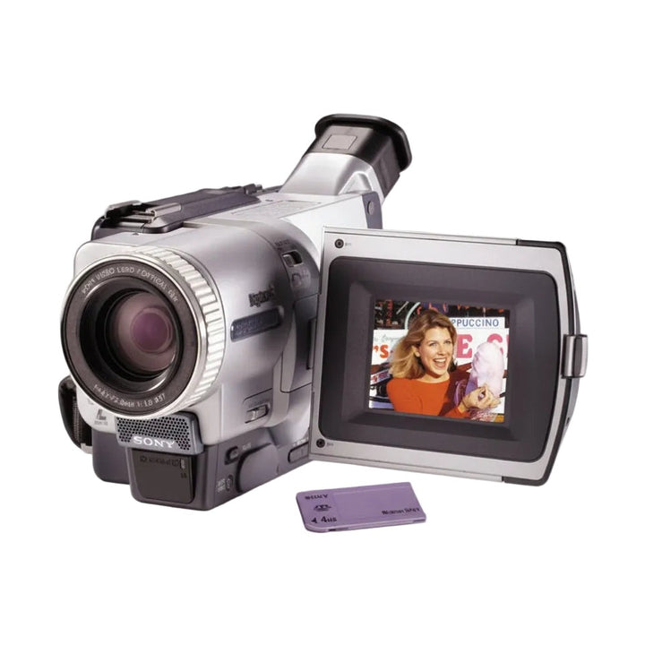 ClubCamera.com silver Sony DCR-TRV730 Digital8 Handycam with flip-out LCD and 18x optical zoom lens