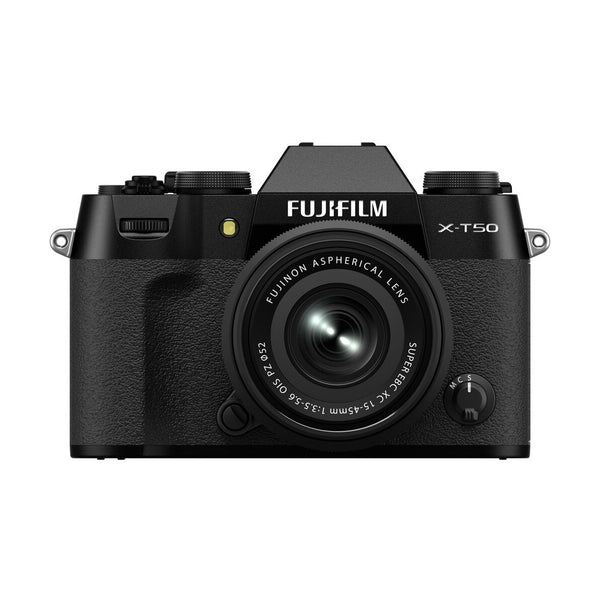 Fujifilm X-T50 Mirrorless Camera with 15-45mm Lens (Black) - front