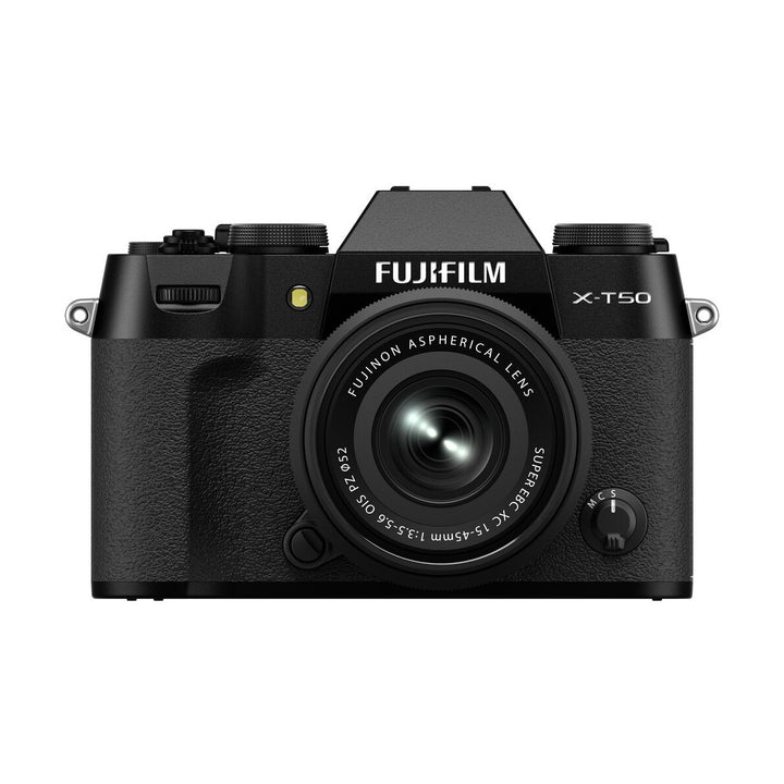 Fujifilm X-T50 Mirrorless Camera with 15-45mm Lens (Black) - front