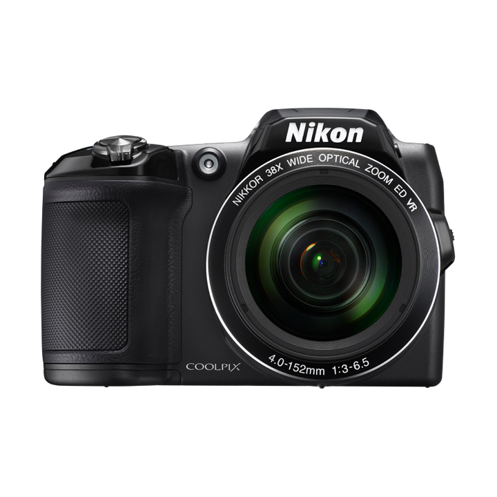 Nikon COOLPIX L840 black digital camera with NIKKOR 38x zoom lens and green anti-reflective coating by ClubCamera.com