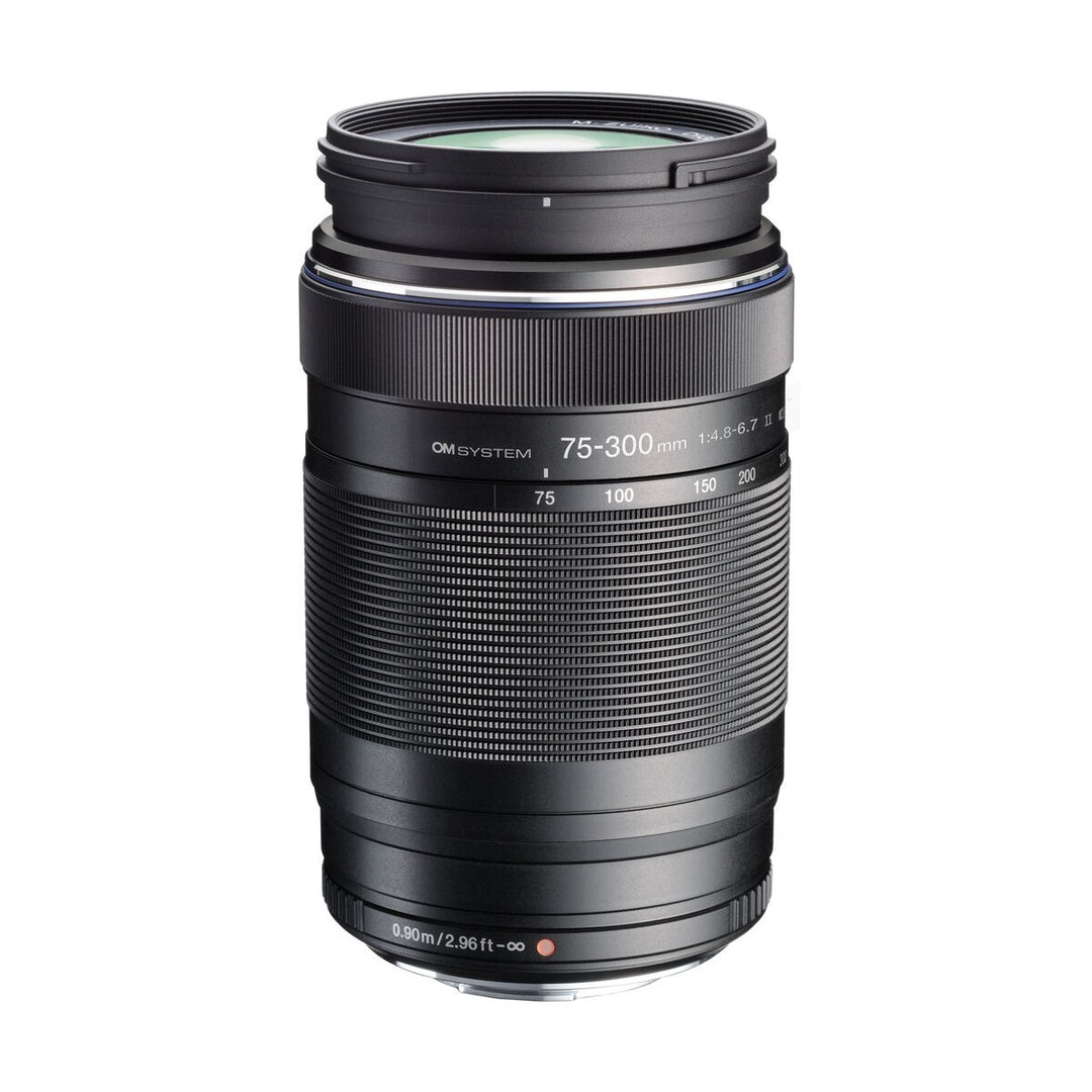 Olympus M.Zuiko ED 75-300mm f/4.8-6.7 Lens (Black) - front
