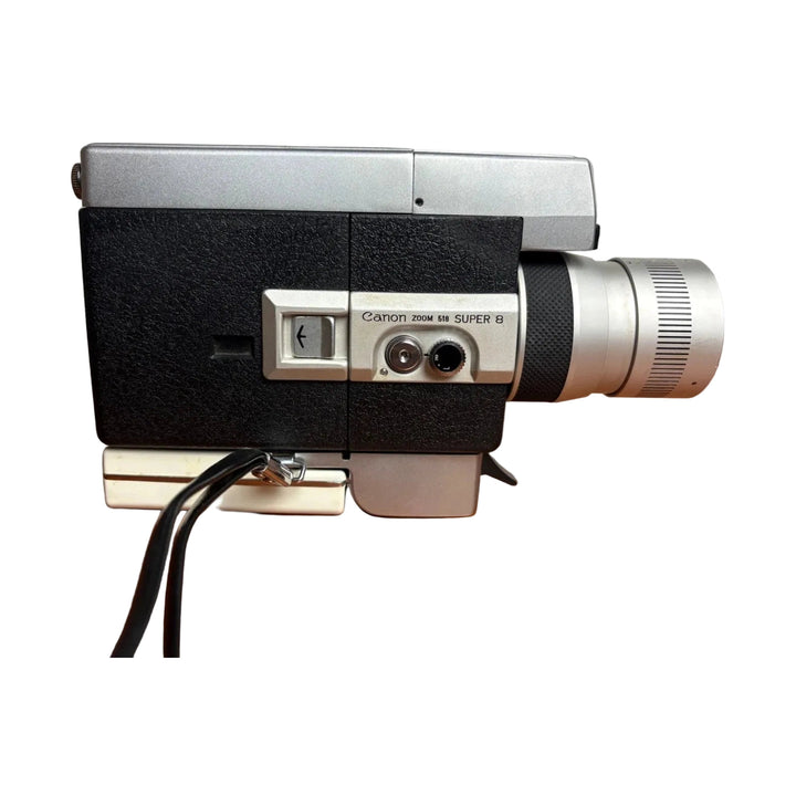 Canon Auto Zoom 518 Super 8 camera folded grip black silver ClubCamera