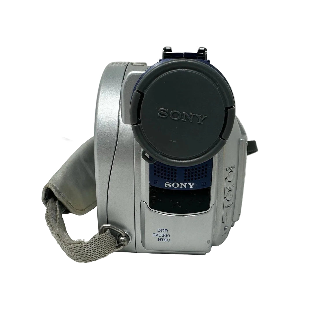 Sony DCR-DVD300 rear view lens cap speaker grille NTSC model ClubCamera.com