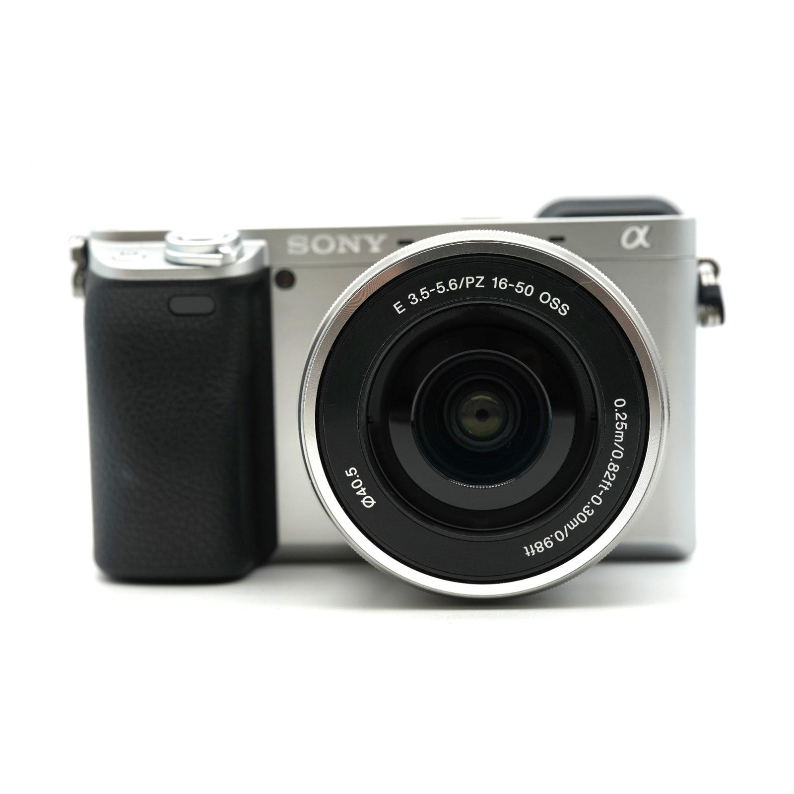 Sony Alpha a6400 Mirrorless Camera with 16-50mm and 55-210mm Lenses (Silver) - front