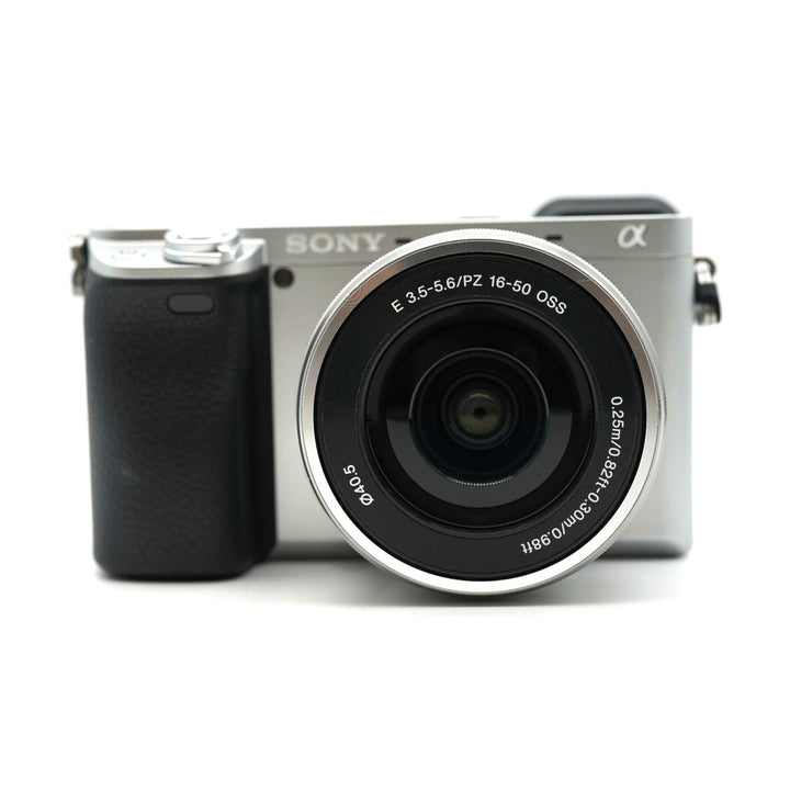 Sony Alpha a6400 Mirrorless Camera with 16-50mm and 55-210mm Lenses (Silver) - front