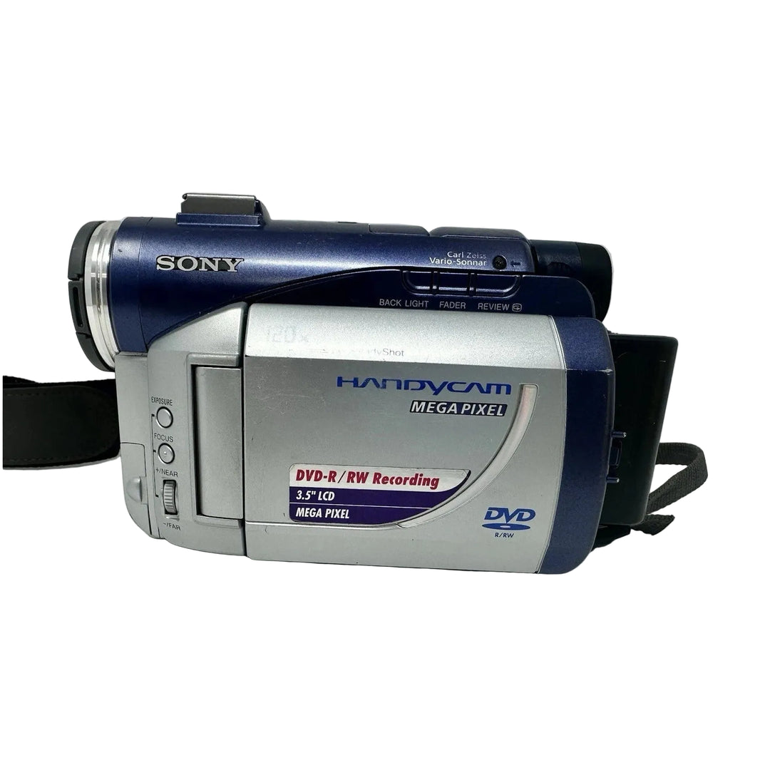 Sony DCR-DVD300 rear view closed 3.5 inch LCD Carl Zeiss lens branding ClubCamera.com