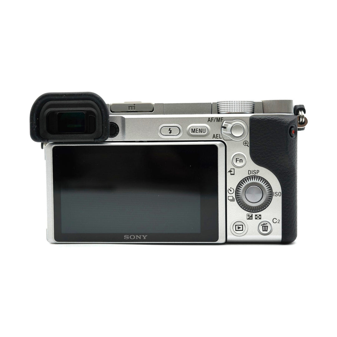 Sony Alpha a6400 Mirrorless Camera with 16-50mm and 55-210mm Lenses (Silver) - back