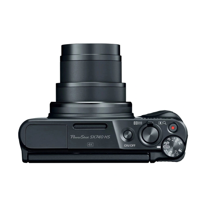 ClubCamera.com black Canon PowerShot SX740 HS with extended zoom lens and mode dial
