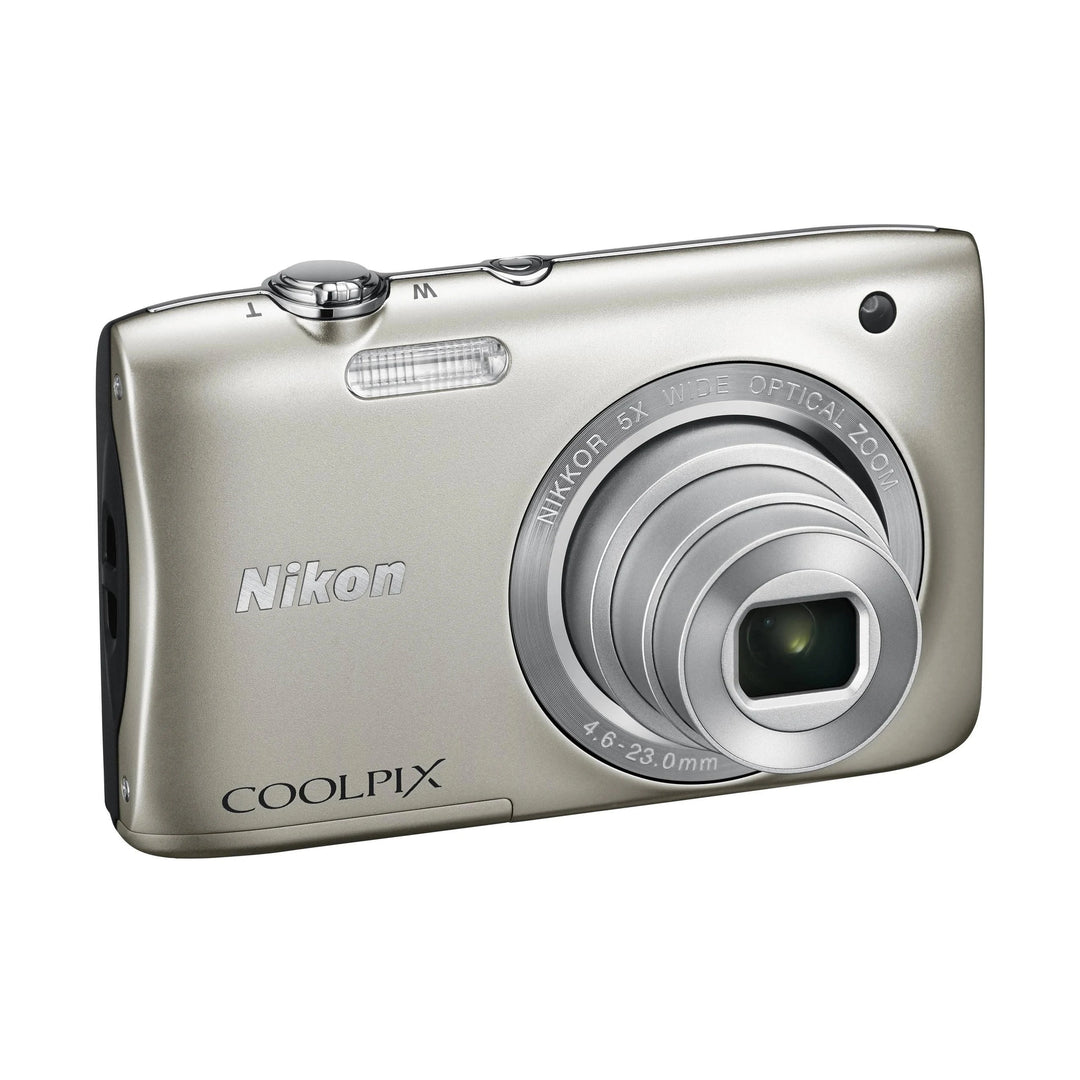 ClubCamera.com silver Nikon Coolpix S2900 point and shoot camera with NIKKOR 5x wide optical zoom lens