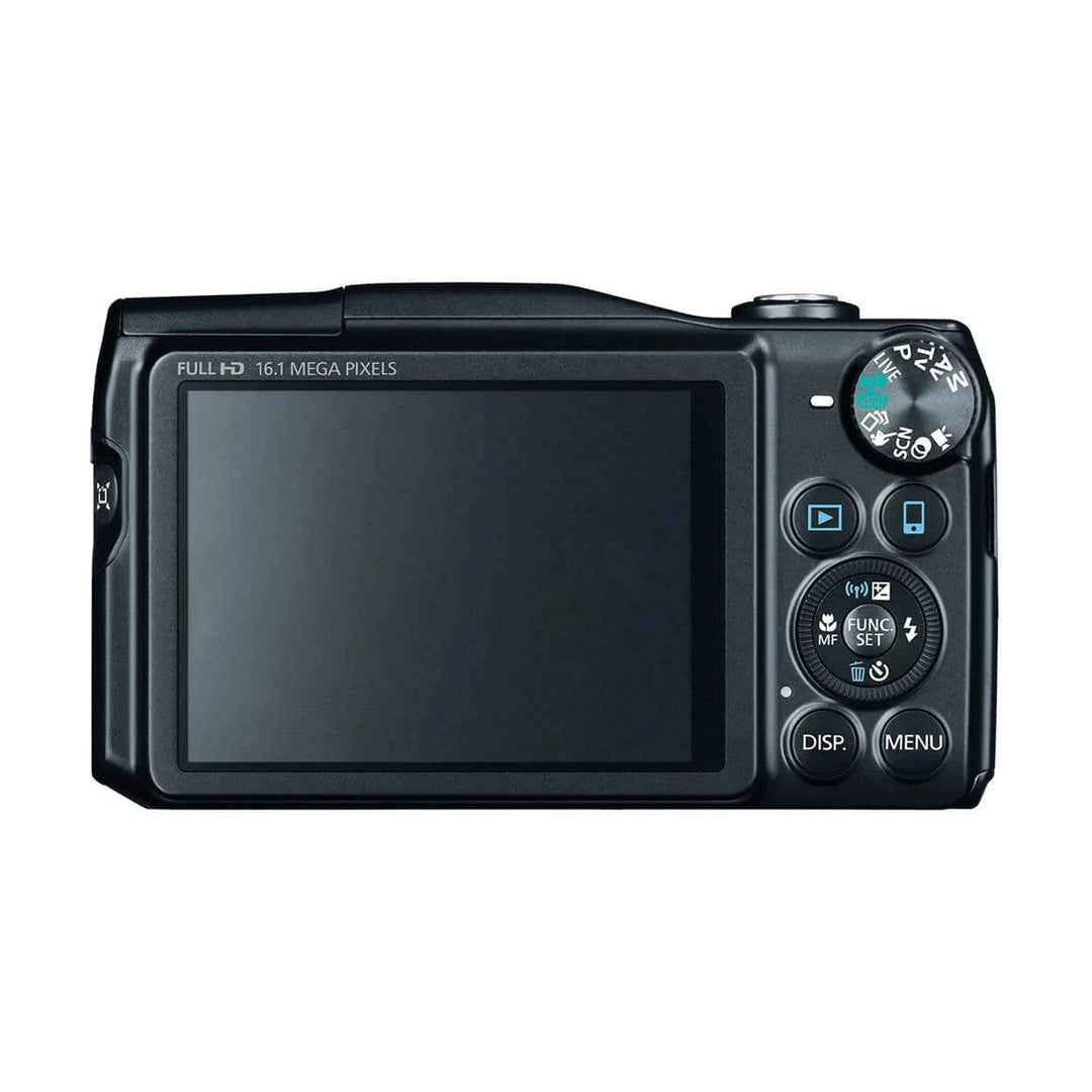 ClubCamera.com rear view of black Canon PowerShot SX700 HS showing LCD screen and control cluster