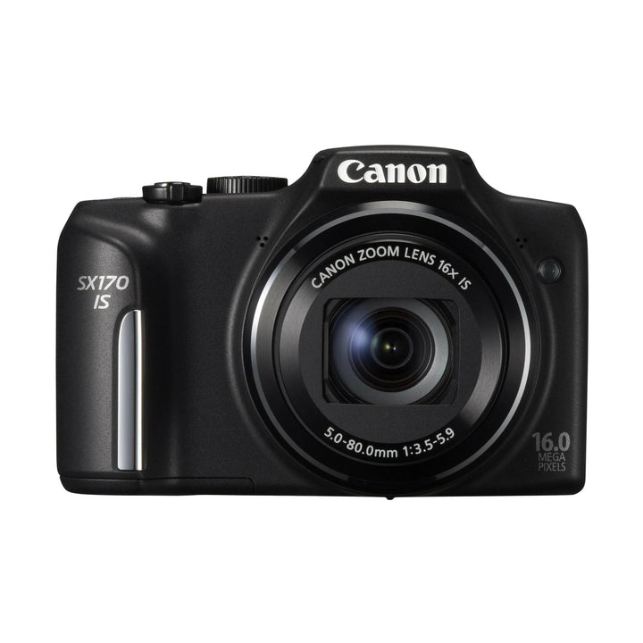 Canon PowerShot SX170 IS black digital camera with 16x zoom lens at ClubCamera.com