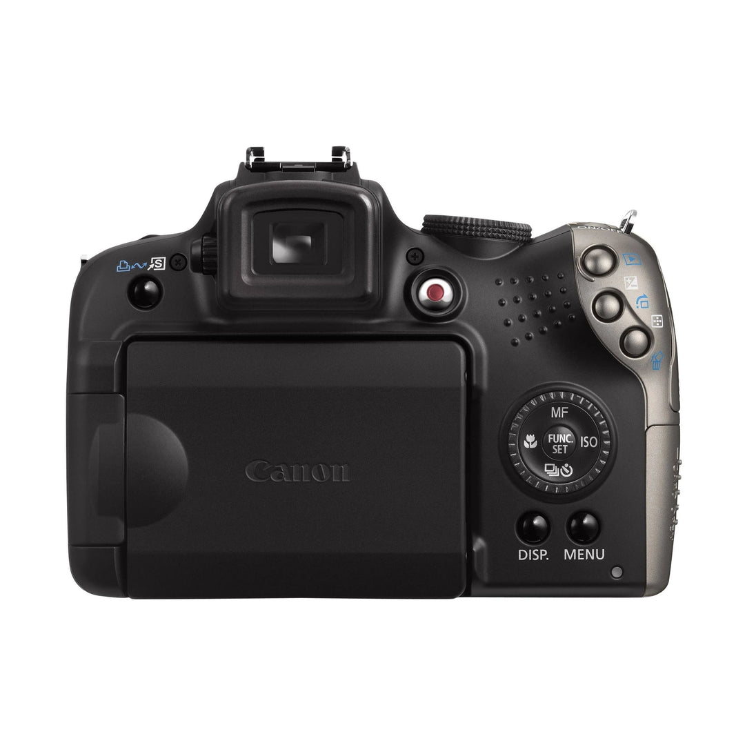 Rear control panel of Canon PowerShot SX20 IS with closed screen, ClubCamera.com