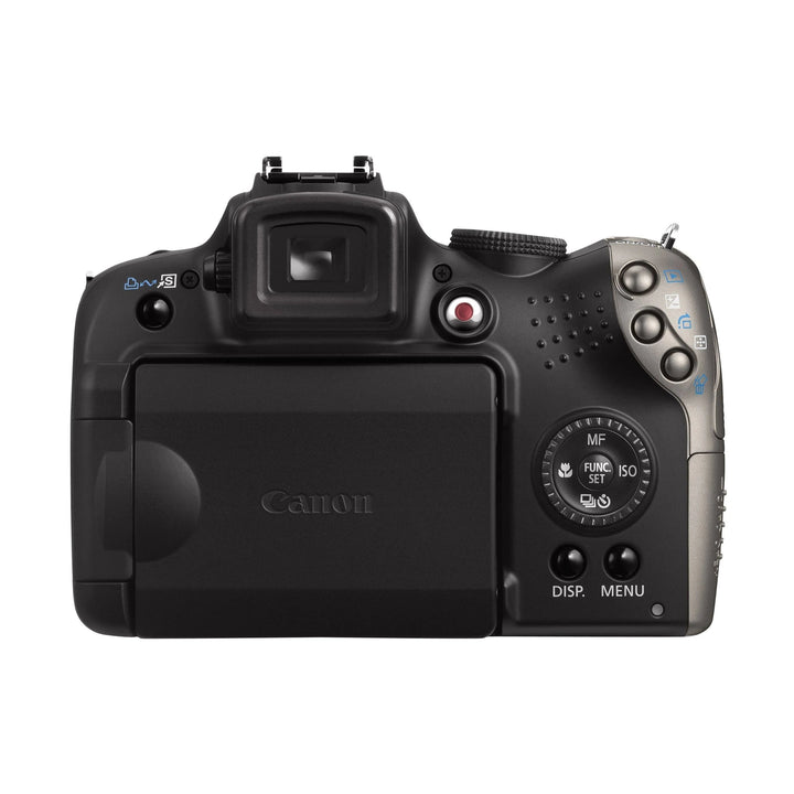 Rear control panel of Canon PowerShot SX20 IS with closed screen, ClubCamera.com