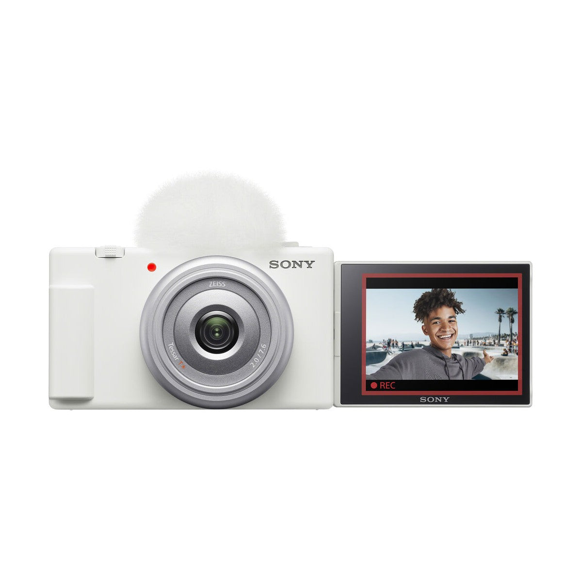 Sony ZV-1F Digital Camera (White) - front