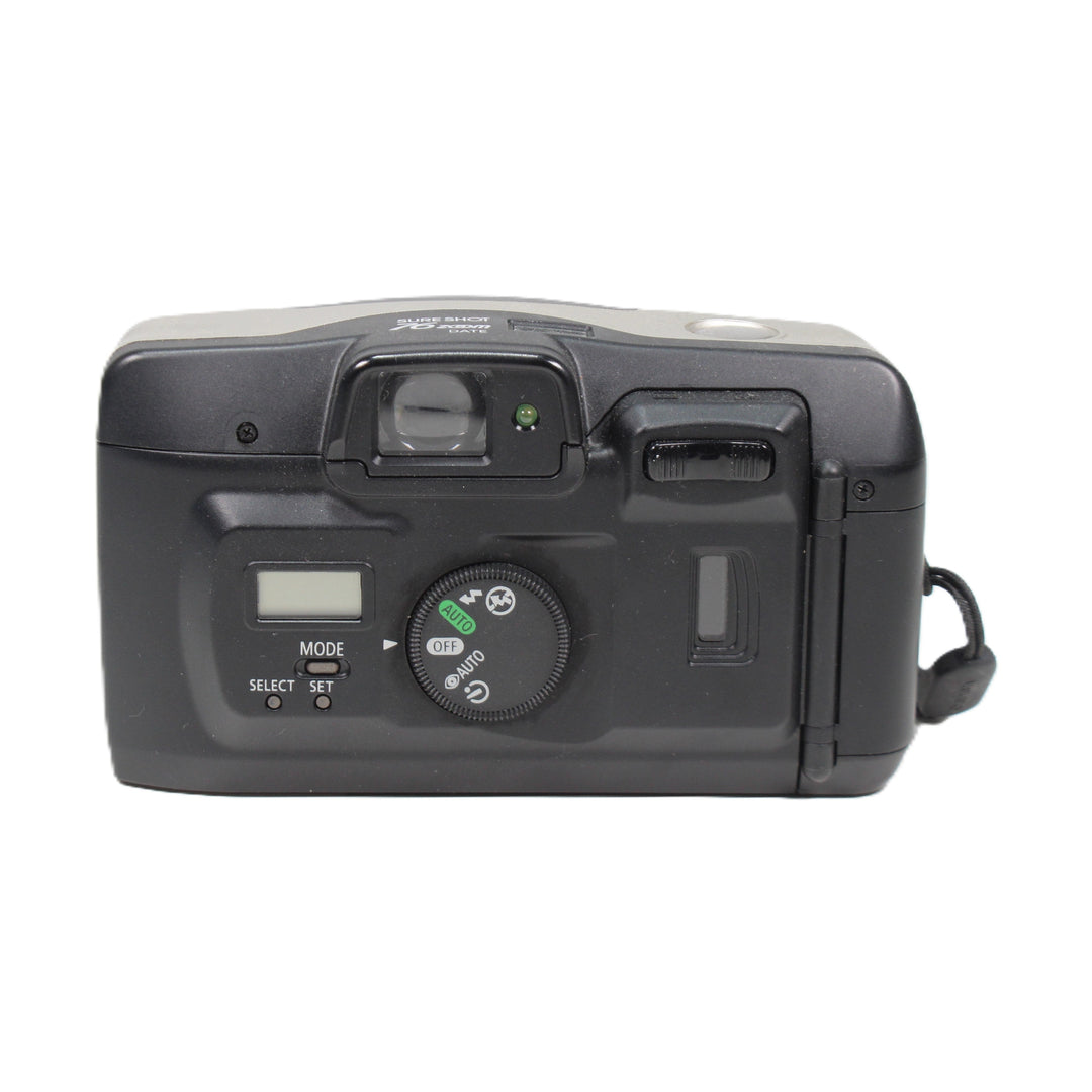 ClubCamera Canon Sure Shot 76 rear control panel black plastic mode dial and LCD display