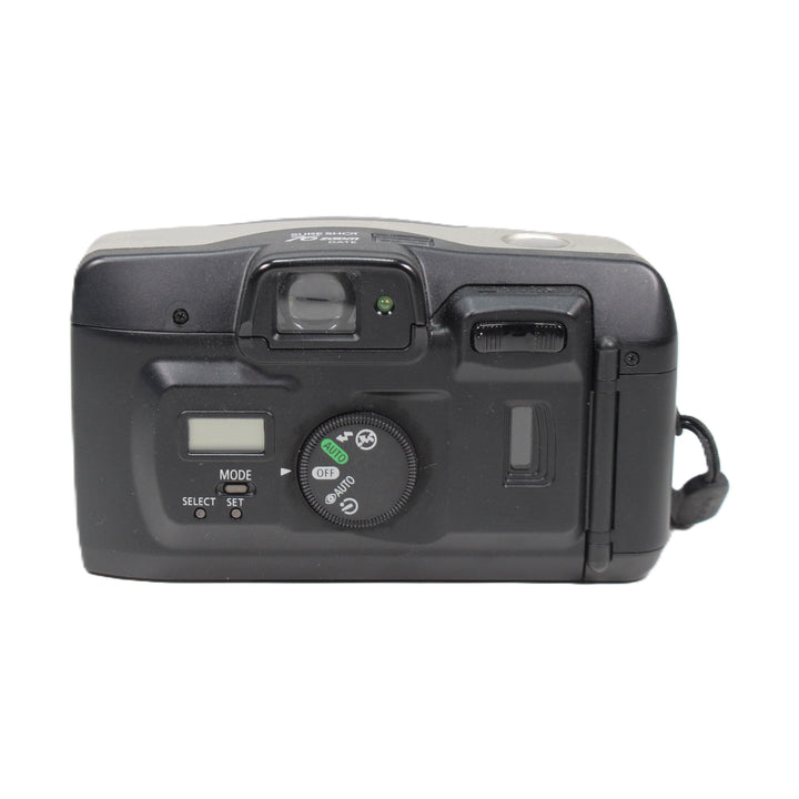 ClubCamera Canon Sure Shot 76 rear control panel black plastic mode dial and LCD display